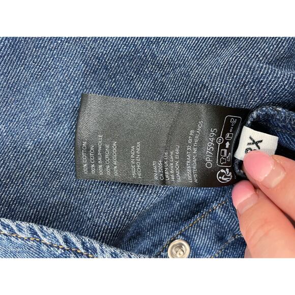 White House Black Market Fit and Flare Denim Shacket Jacket Large - Picture 12 of 12